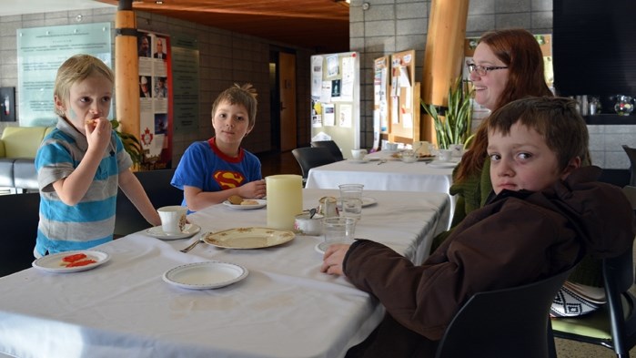 Leanne Pillon was joined by her three sons, Bryden, Aiden and Caleb for the Community Feedback Tea at the Innisfail Library/Learning Centre on Nov. 26