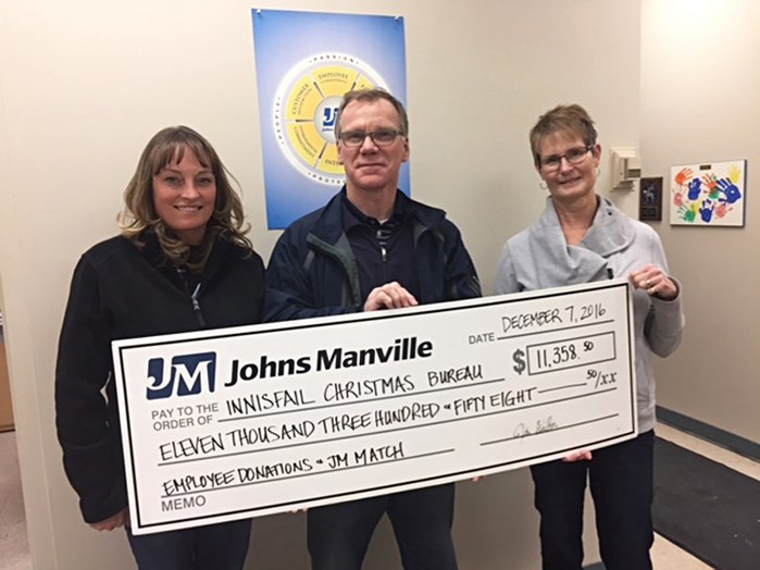 Johns Manville is hosting a Christmas turkey supper for the less fortunate on Dec. 19. They also recently made a large donation to the Innisfail and District Food Bank and