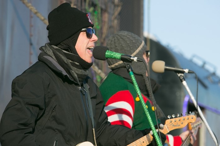 The Odds performed for locals on a special stage set up on a train car.