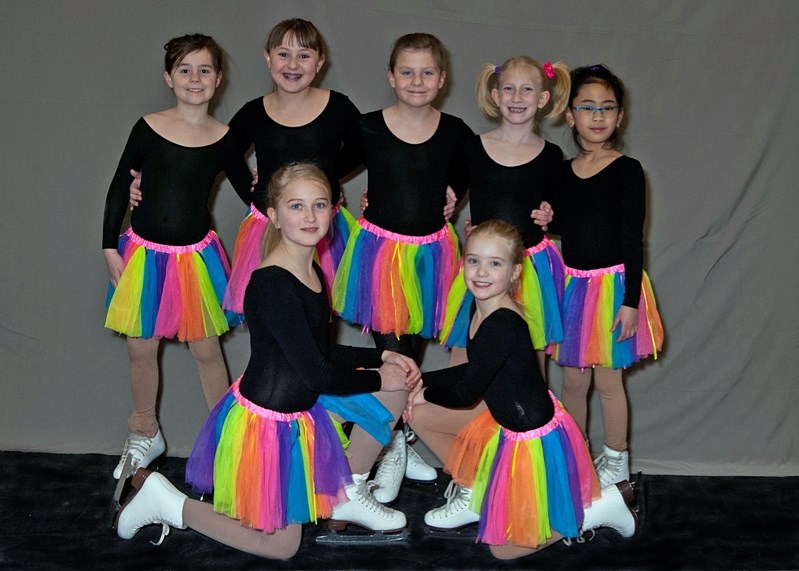 Members of the Innisfail Skating Club will present their year-end showcase on March 11 at the Innisfail Twin Arena. One of the club&#8217;s pre-star groups is seen here.