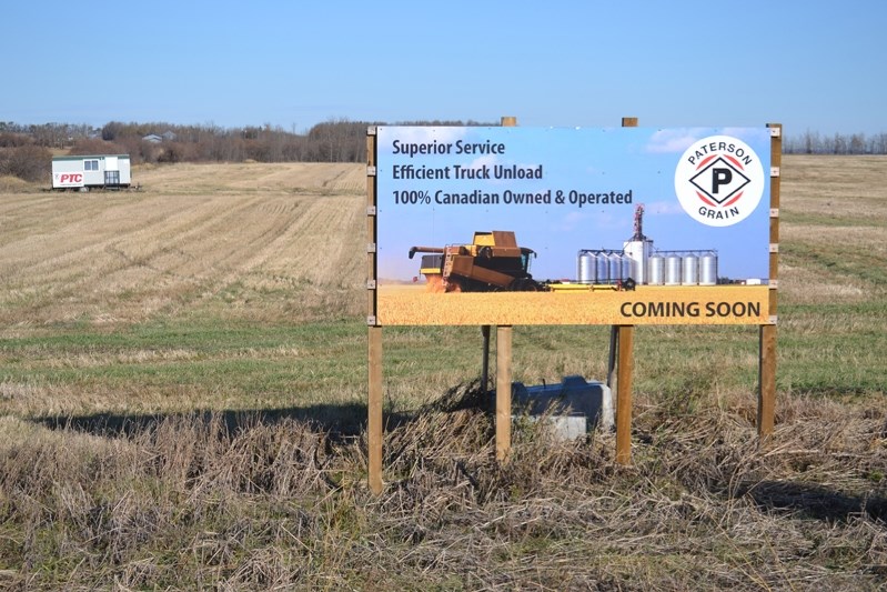 A Paterson Grain sign at the site for the company&#8217;s new Inland Export Terminal a kilometre west of the Town of Bowden.