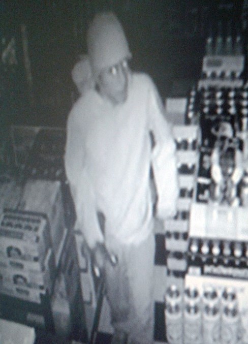 Bowden Liquor Store robber suspect caught on surveillance camera on Oct. 30.