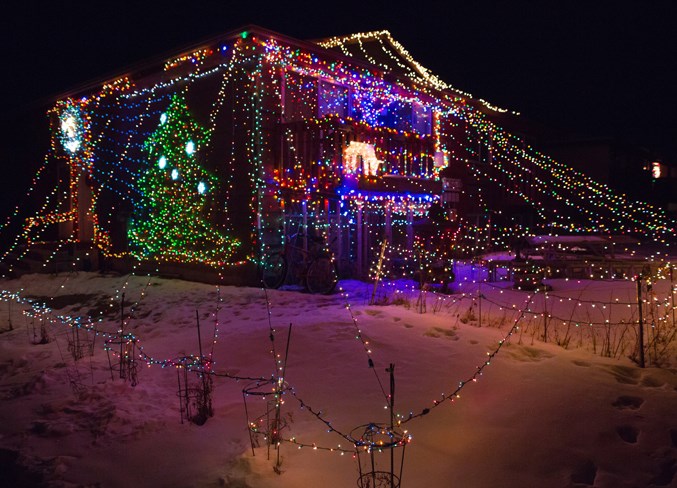 Billy Arnold&#8217;s Christmas light display at his home in Innisfail on Dec. 19.