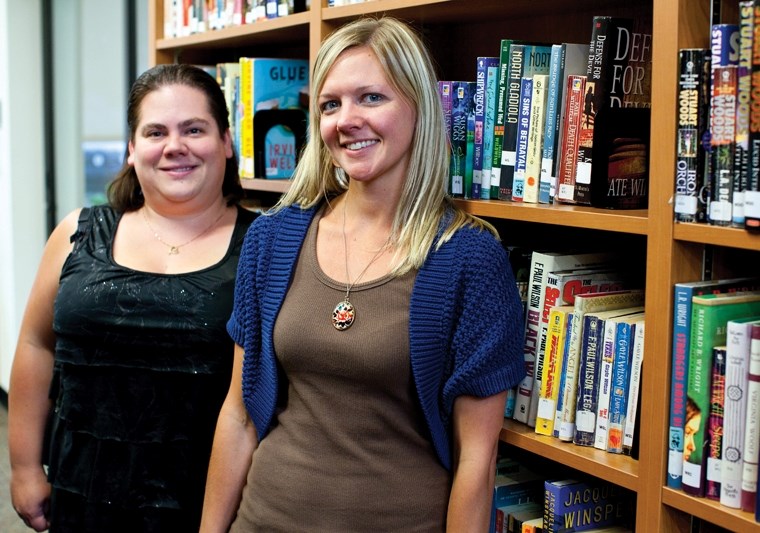 From left to right head librarian Lesley Winfield and library programmer Emily Erick at the Olds Municipal Library last Wednesday.