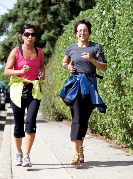 Arlene Graham and Sharon Hamlin were among the 43 who particpated in Sunday&#8217;s run in Olds.