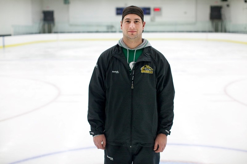 The Olds Grizzlys new interim coach Brett Hopfe at the Olds Sportsplex last Friday.