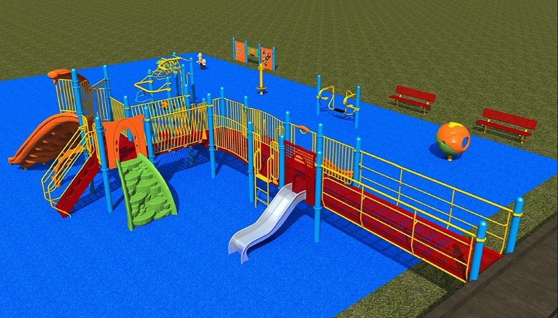 An artist&#8217;s rendering of the new Horizon School playground.