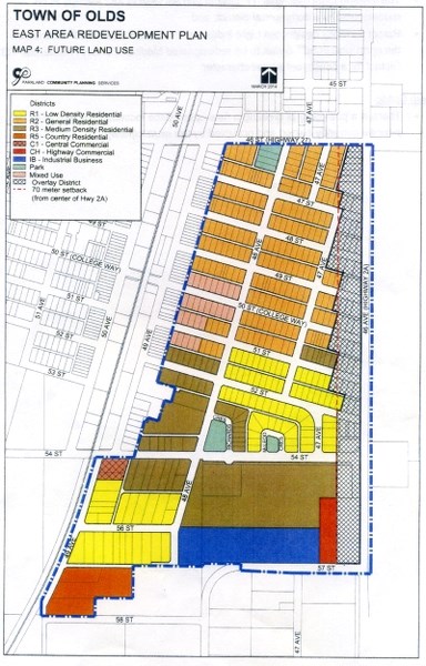 This is a look at the plan for east Olds, according to a plan approved by town council.