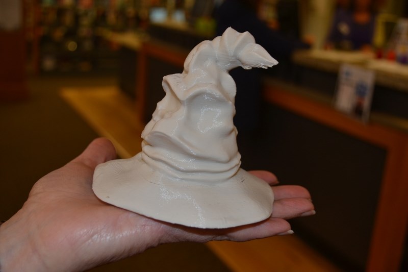 This sorting hat, made famous in the Harry Potter films, is one of the objects made with the Olds Municipal Library&#8217;s new 3-D printer.