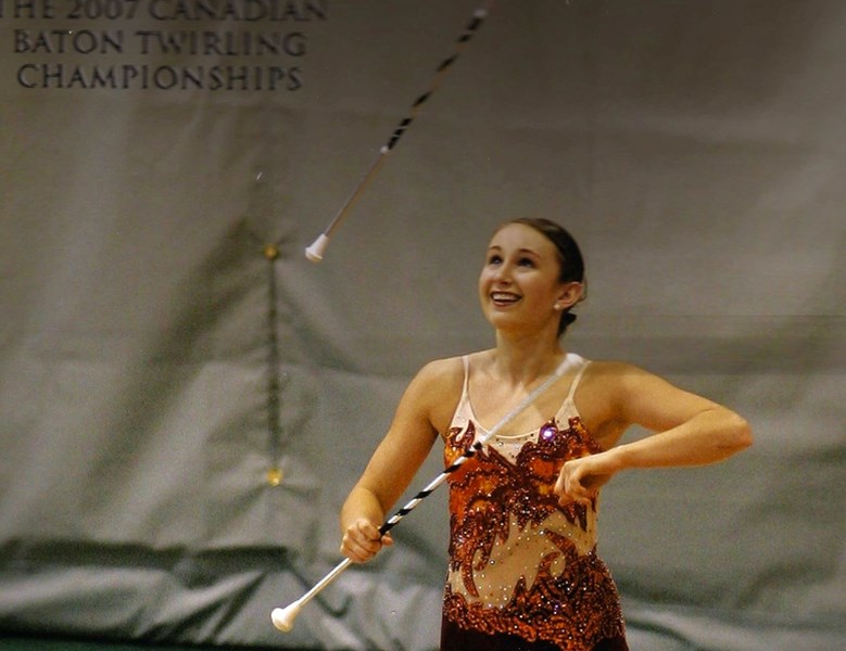 Jenna Jemieff at the Canadian Baton Twirling Championships in 2007. This weekend, Olds will host the 2016 Alberta Baton Twirling Association Provincial Championships at the