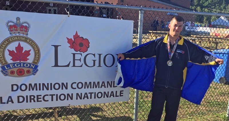 Olds&#8217; Andreas Troschke won a silver medal at the Legion National Youth Track and Field Championships in Quebec this month. He threw 61.11 metres in the hammer throw.