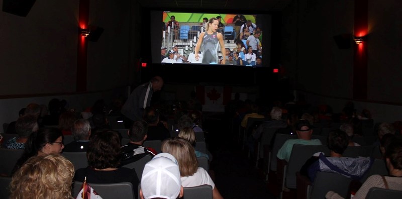 An excited crowd watches in the Mayfair Theatre as former Olds resident Danielle Lappage gets ready to wrestle during the Summer Olympics in Rio Aug. 18.