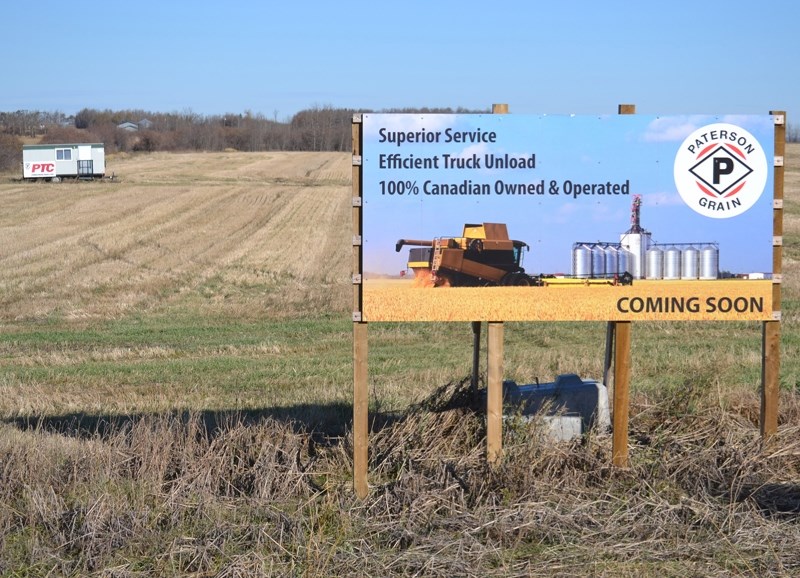 The site for the planned Paterson Grain terminal project near the intersection at Highway 587 and Rge. Rd. 12, which will be upgraded to provide improved access and reduce