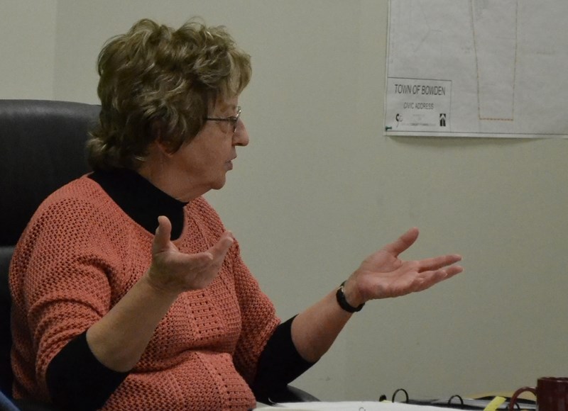 Town councillor Sheila Church brings forth an idea to scrap business licence fees for Bowden residents.