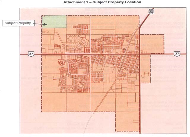 The rectangle at the upper left part of this map shows where the Westview area is to be located.