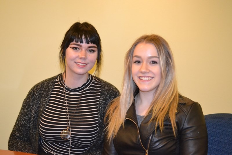 Tatum Olsen and Ashleigh Imbery are co-presidents of the Olds High School Interact Club.