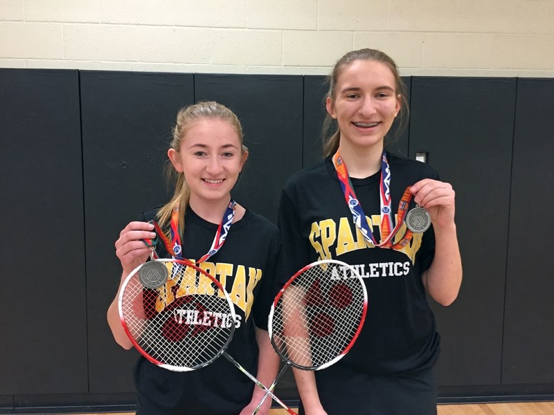 OHS junior girls doubles team Jenna Kardos and Braylene Worley captured silver at the 2017 Alberta Schools Athletic Association provincial badminton championships May 5-6 in