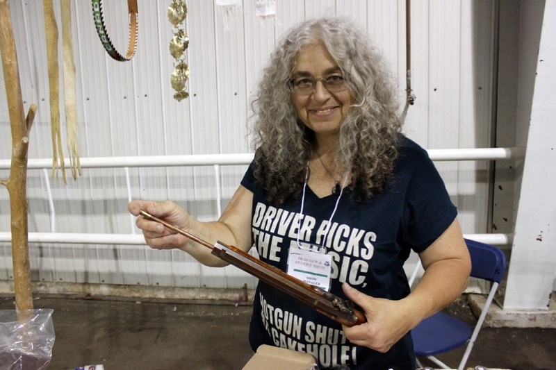 Show manager Linda Toews had a replica antique on display during the second annual Olds Gun and Antique show last weekend at the Cow Palace. The show brought in an estimated