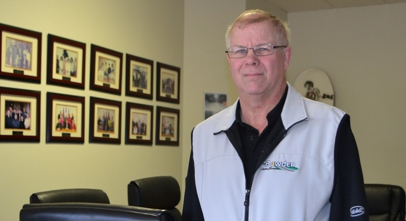 Re-elected Bowden mayor Robb Stuart stands in council chambers.