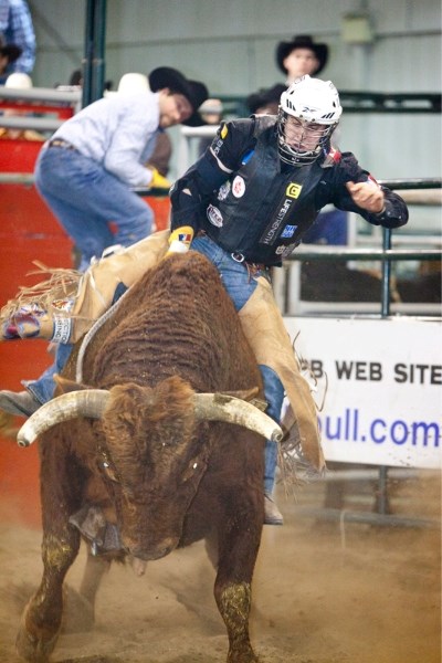 Devon Mezei of Stettler competes in the first round of the finals. Mezei went on to win the competition.