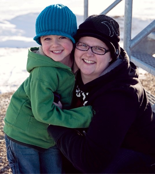 Andrea Barker, 31, poses with her four-year-old son Lucian. Barker was diagnosed with lymphoma in 2011 and was told after Christmas her cancer is terminal. She is hoping to