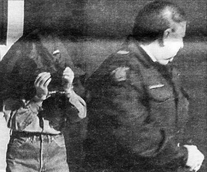 Eifion Wyn Roberts, pictured here being led away from his farm in handcuffs after the murder of KB Resources Inc. vice-president Patrick Kent on Oct. 3, 1998, was granted