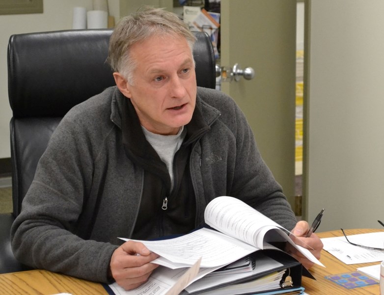 Arno Glover, the Town of Bowden&#8217;s assistant to the chief administrative officer, explains aspects of the town&#8217;s proposed drinking water distribution and safety