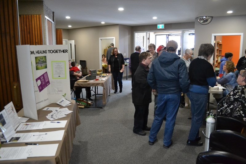 A kind of trade show was held in the lobby of the newly renovated Hope Pointe Community Church during its open house Jan. 20.