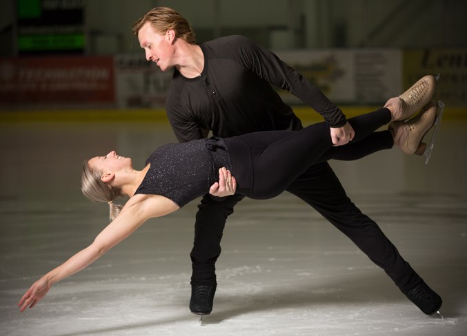 Eric Palin and his partner Alex Andra at the Olds Sportsplex on Dec. 21.