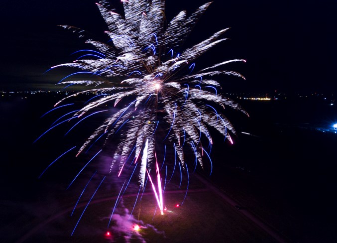 A fireworks display put on by the Town of Olds on August 16.