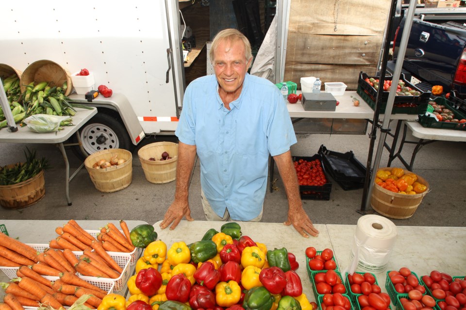 Hollywood stuntman and Hollanad Marsh farmer Ron VanHart at the Newmarket Farmers' Market.