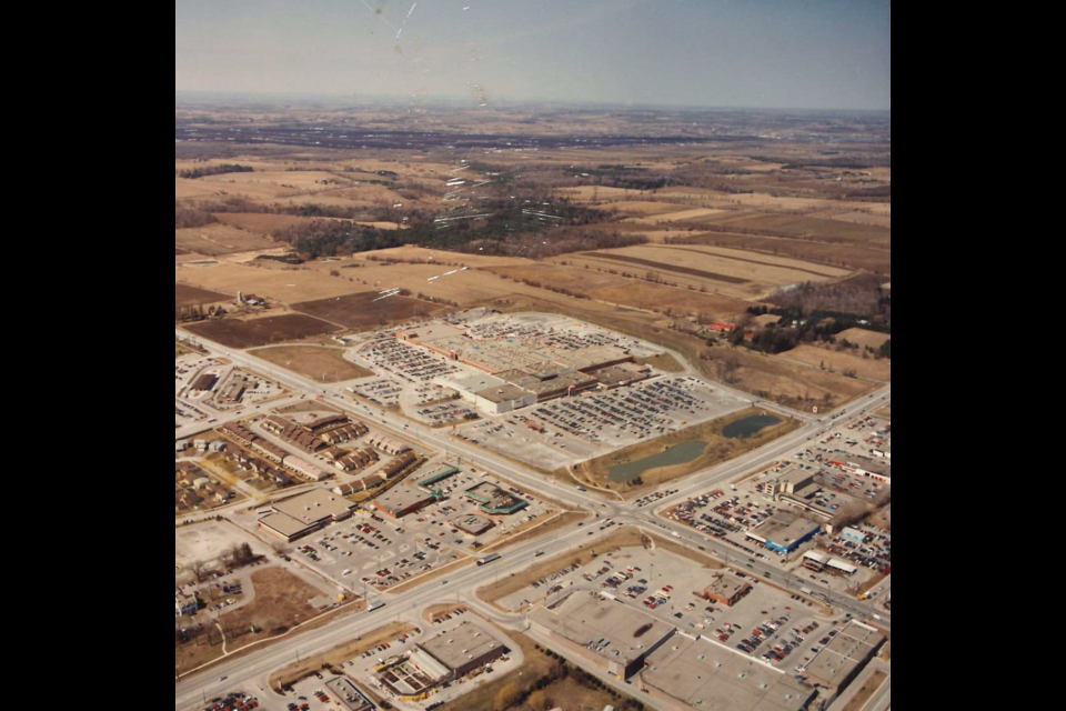 A photo from the archives of Upper Canada Mall, when it was surrounded by fields. You can join the celebration of its 50th anniversary this weekend.