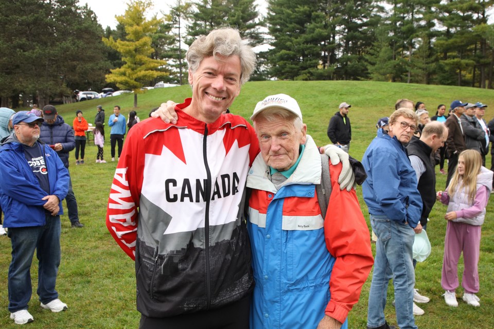 Evert Akkerman and Brian Hull are ready to run in the annual Run for Newmarket organized by Mercy4Mankind Ahmadiyya Muslim Youth Association at Fairy Lake Oct. 13, this year in support of Southlake Regional Health Centre. It has raised more than $19,000 toward its $25,000 goal.