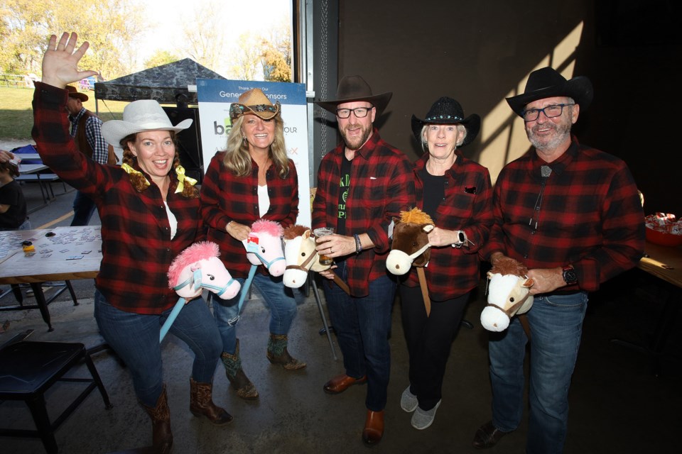 Jennifer McPherson, Juliane Goyette, Mike Goyette, Rebecca Gardiner, and Rick Gardiner are saddled up for CHATS Amazing Adventure road rally scavenger hunt in support of services for seniors at home in their communities in York Region and south Simcoe County.