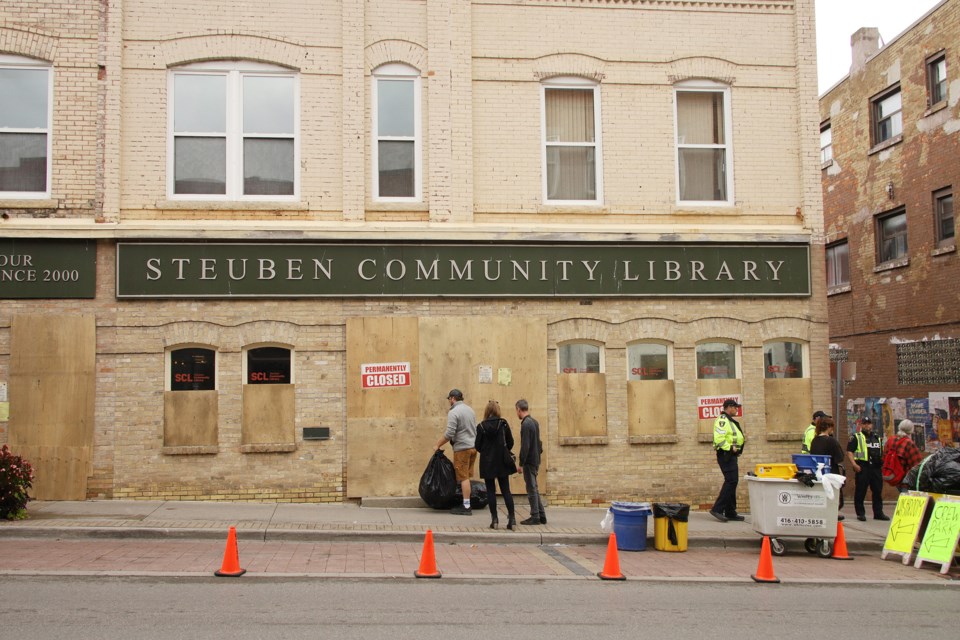 Speculation abounds about which television series was filmed on Newmarket's Main Street today. The Stiver Vale offices became a shuttered library. More than one bystander recognized the set dressing and suggested the series was Gen V, a spin-off of the Amazon Prime series The Boys, with its second season coming in 2025.