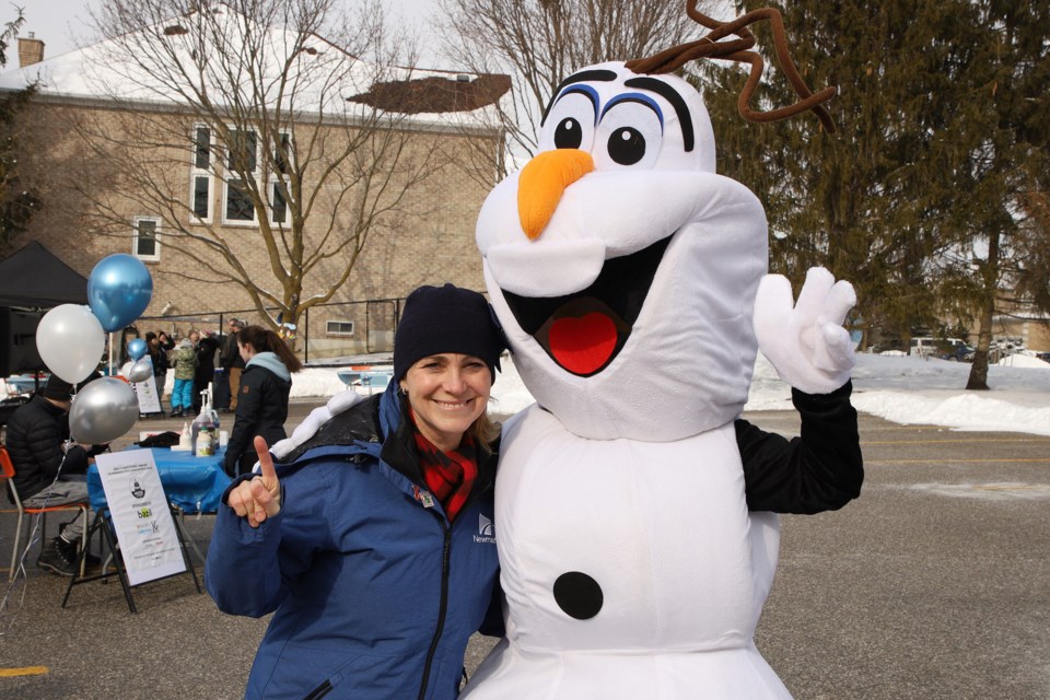 Newmarket's Ward 1 Councillor Grace Simon, here with Olaf, joined the Newmarket Youth Leadership Group in hosting a winter carnival Sunday, Feb. 8 in Ken Sturgeon Park.  Greg King for NewmarketToday