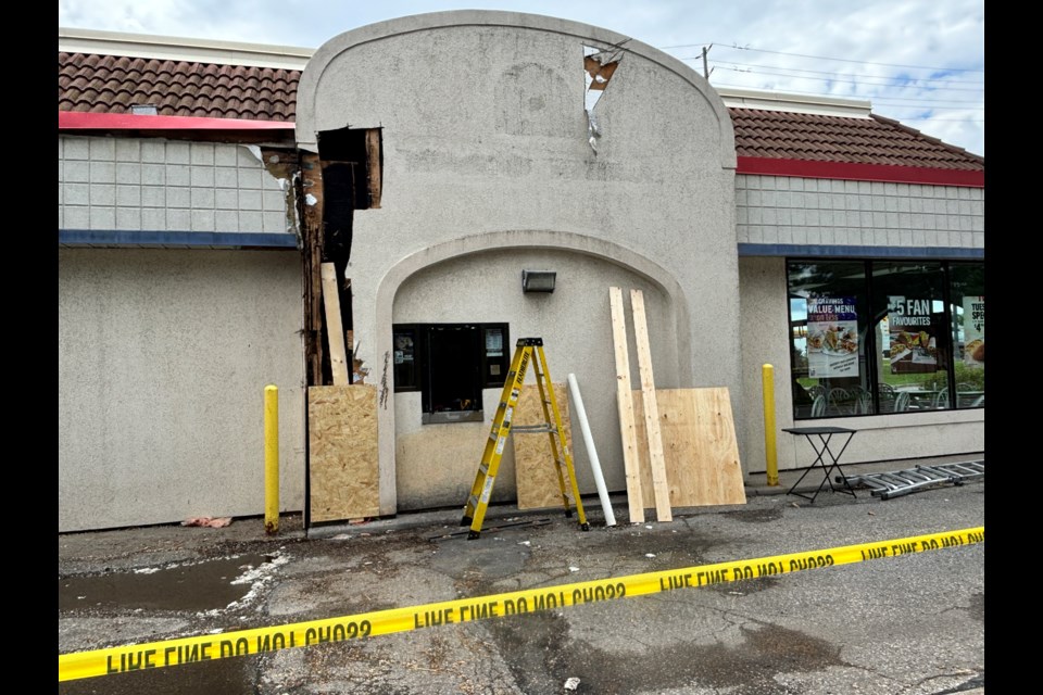 The drive through of a Taco Bell/KFC at 16599 Yonge St., received extensive damage after a fire ran rampant on July 13.