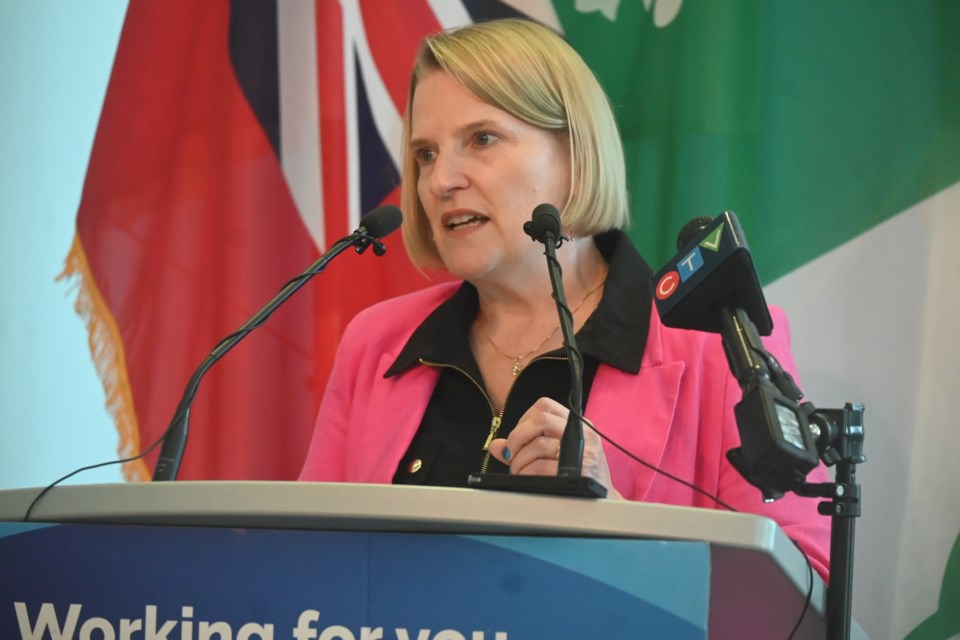 Minister of Health Sylvia Jones announces a call for proposals on a new mental health hub in Newmarket July 3. 