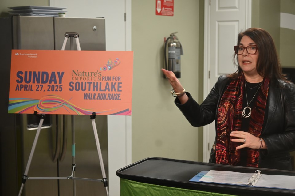 Southlake Foundation president and CEO Jennifer Ritter kicks off the Run for Southlake Jan. 15. 