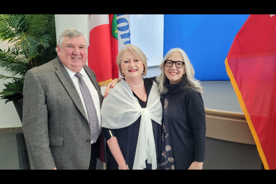 York Region chair and CEO Wayne Emmerson, MPP Dawn Gallagher Murphy, and  York Region chief of staff Lina Bigioni.