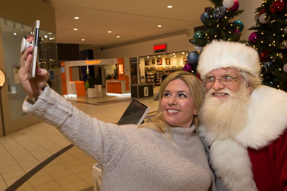 Sonya Kerr of House of Kerrs takes a Santa selfie. Supplied Photo/Upper Canada Mall