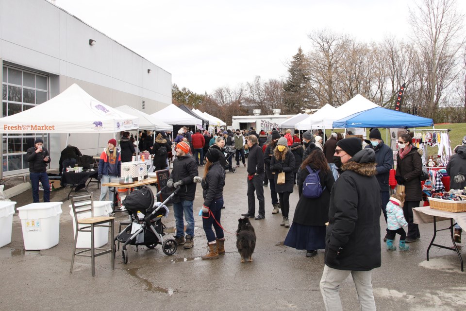 Market Brewing's annual Christmas market was held outdoors for the second year.  Greg King for NewmarketToday