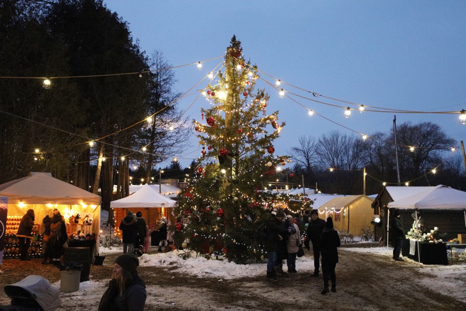 The centrepiece of the Niemi Family Farm's Christmas market is a big Christmas tree.  Greg King for NewmarketToday