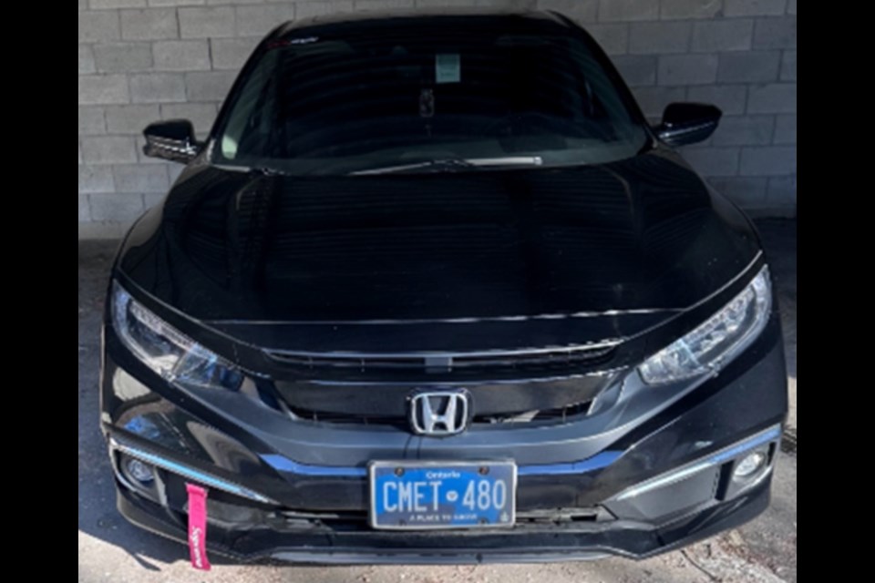 Police say this stolen Honda Civic was used in a shooting Tuesday in Markham.