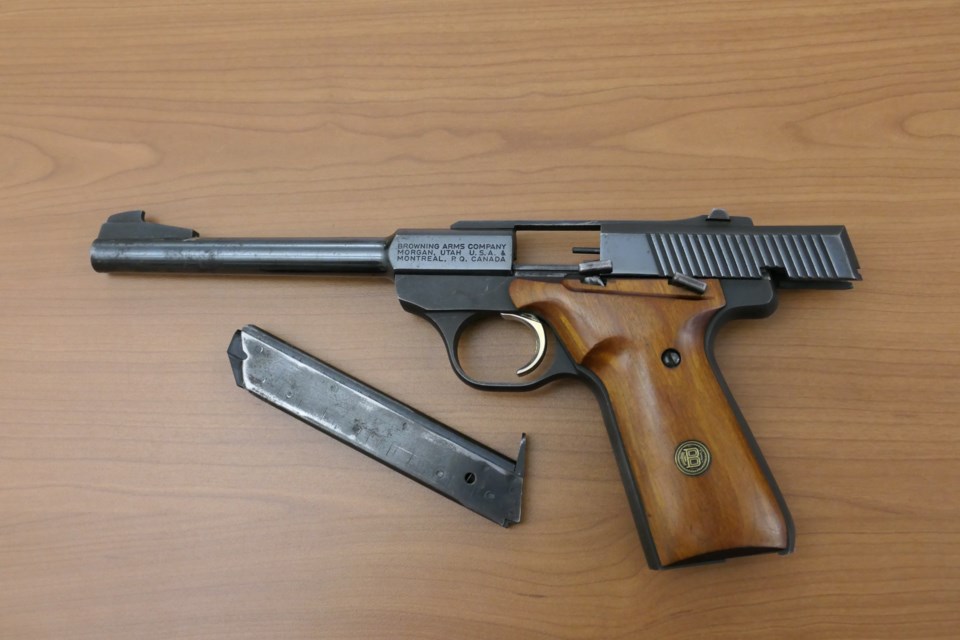 York Regional Police seized this handgun while executing a search warrant May 24 at a Richmond Hill home.