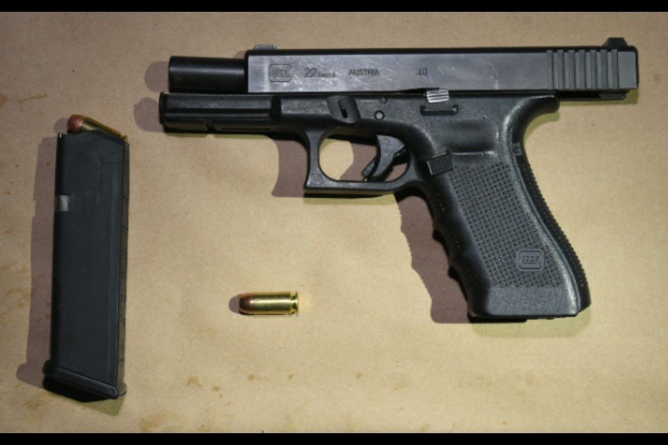 Police seized this loaded gun during a traffic stop Monday in King Township.