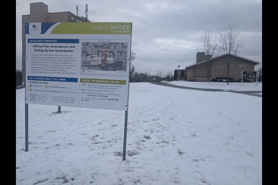 The Town of Newmarket plans to build a new "breathing space" and trail connection by the Church of Christ on Davis Drive. 