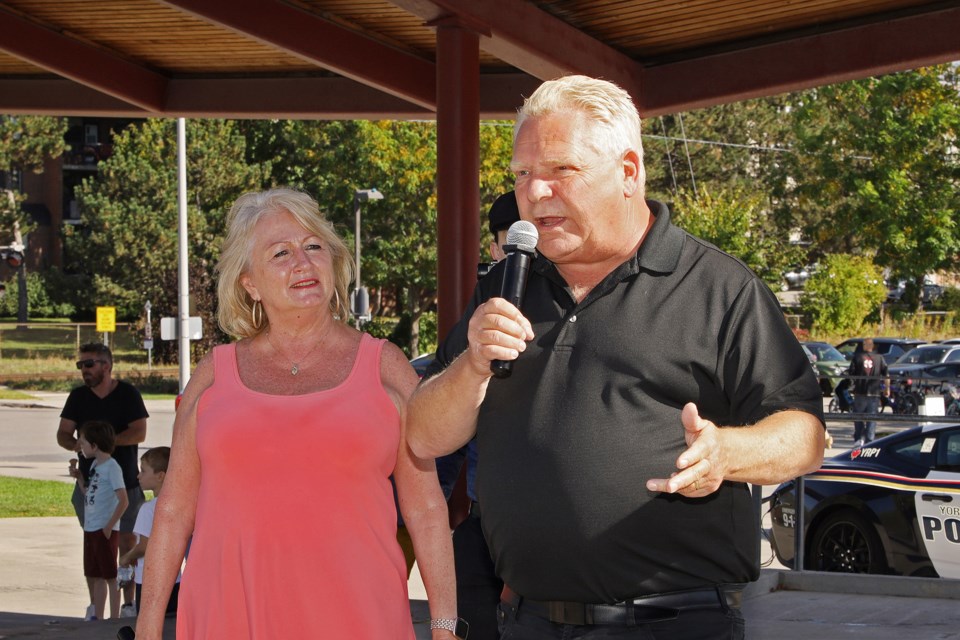 Newmarket-Aurora MPP Dawn Gallagher Murphy did say there would be "food, fun, great company" at her annual community barbecue Sunday. Surprise guest Doug Ford attended to give a campaign-style speech touting growth and jobs and provide local supporters a chance to get up close with their premier.