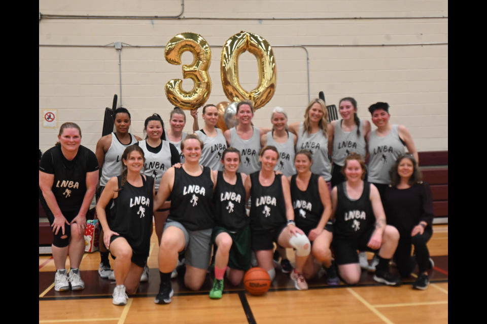Players for the Ladies Newmarket Basketball Association celebrated the 30th anniversary of the league May 16.