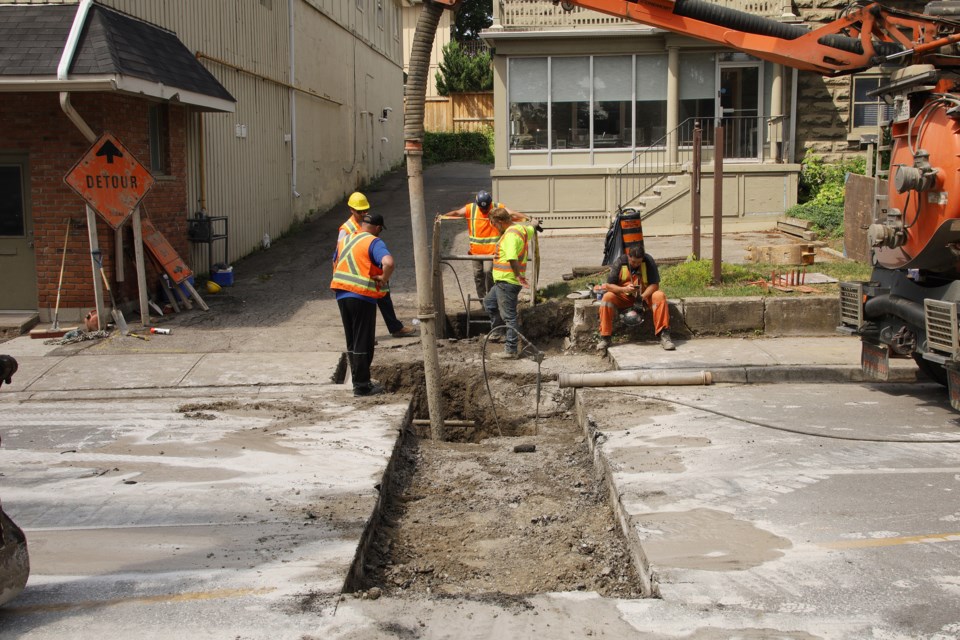 Southbound Main Street is closed for emergency sewer repairs June 9.  Greg King for NewmarketToday